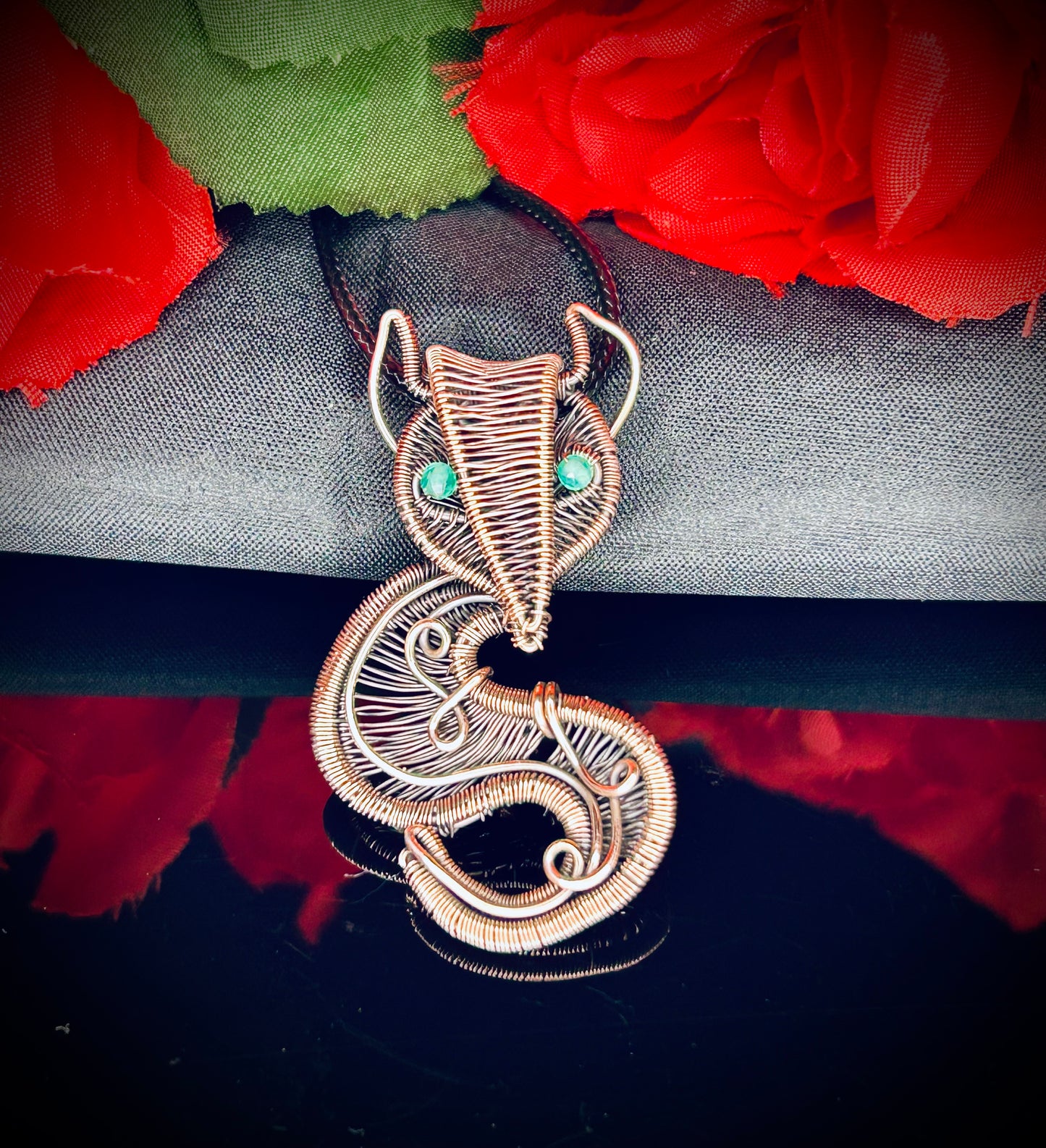Green Onyx Fox Pendant