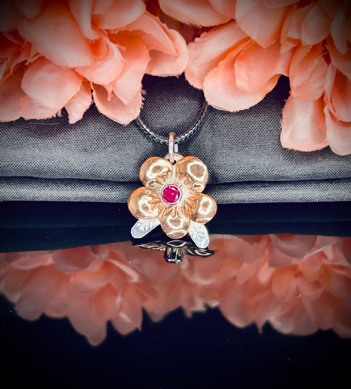 Copper/Silver Blossom Pendants