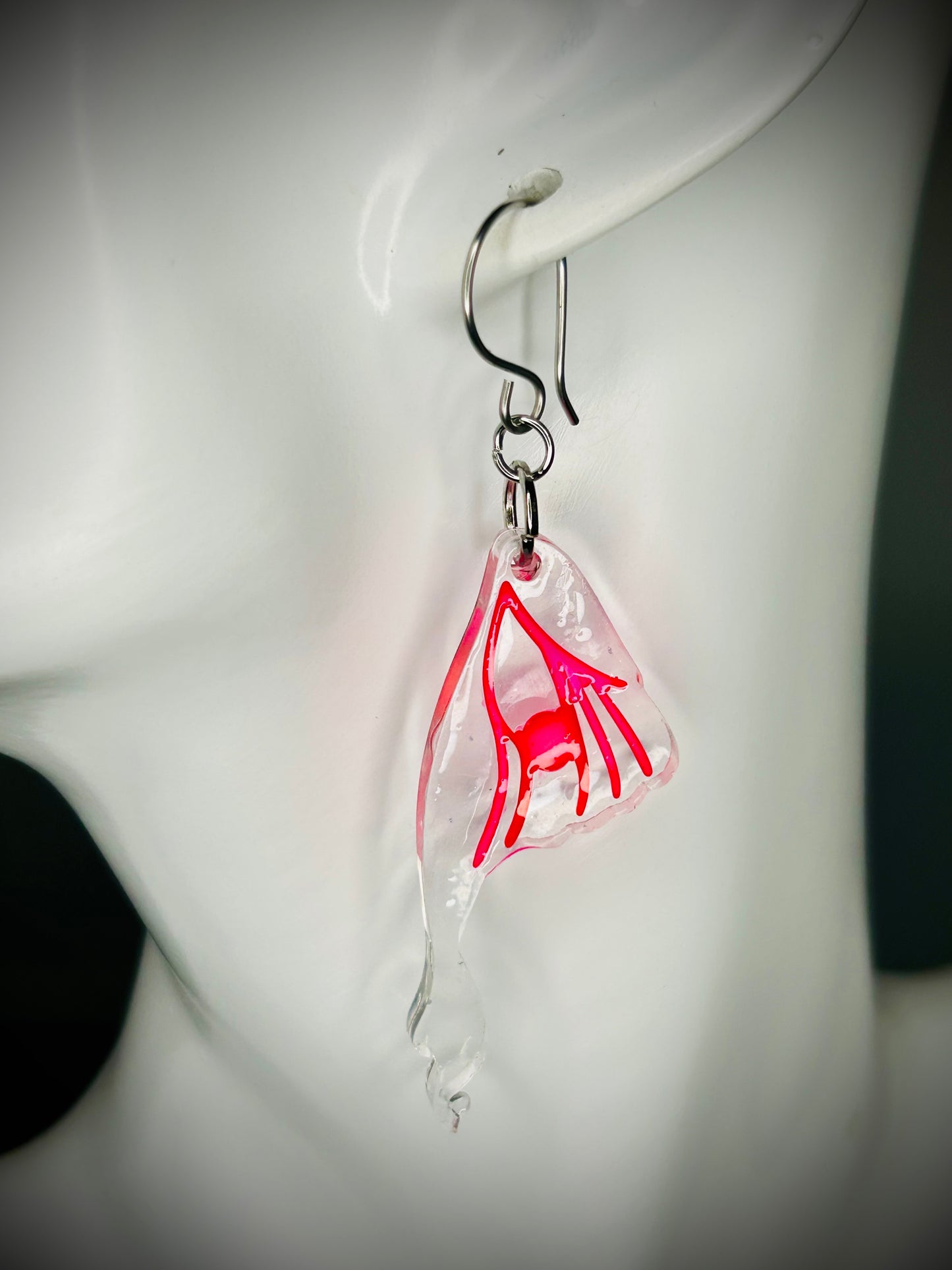 Resin Luna Moth Wing Earrings