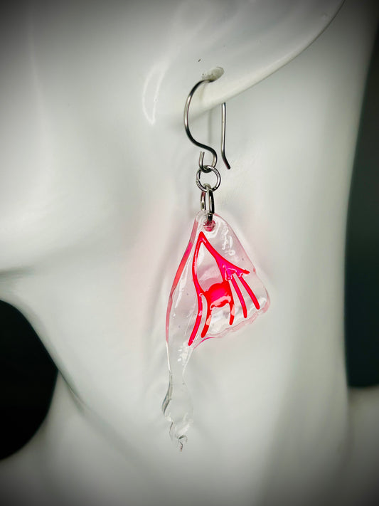 Resin Luna Moth Wing Earrings