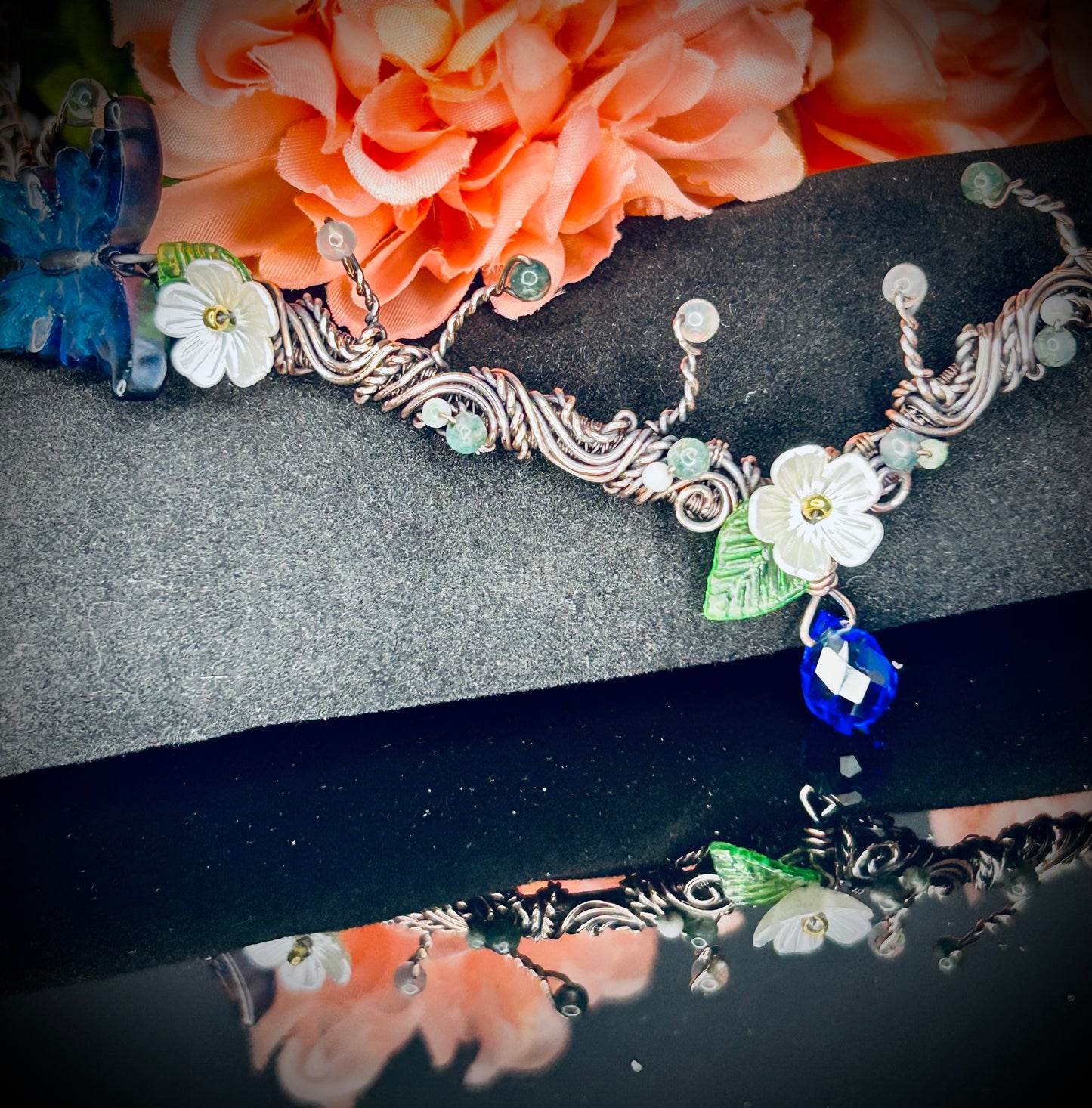 Butterfly and Moonstone Tiara and Earring Set