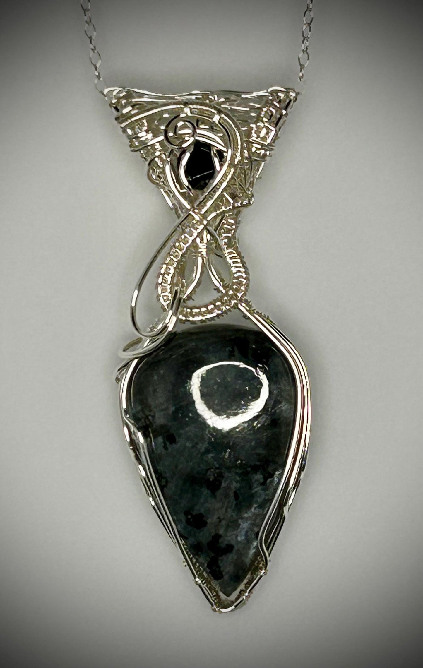 Silver Larvikite Pendant