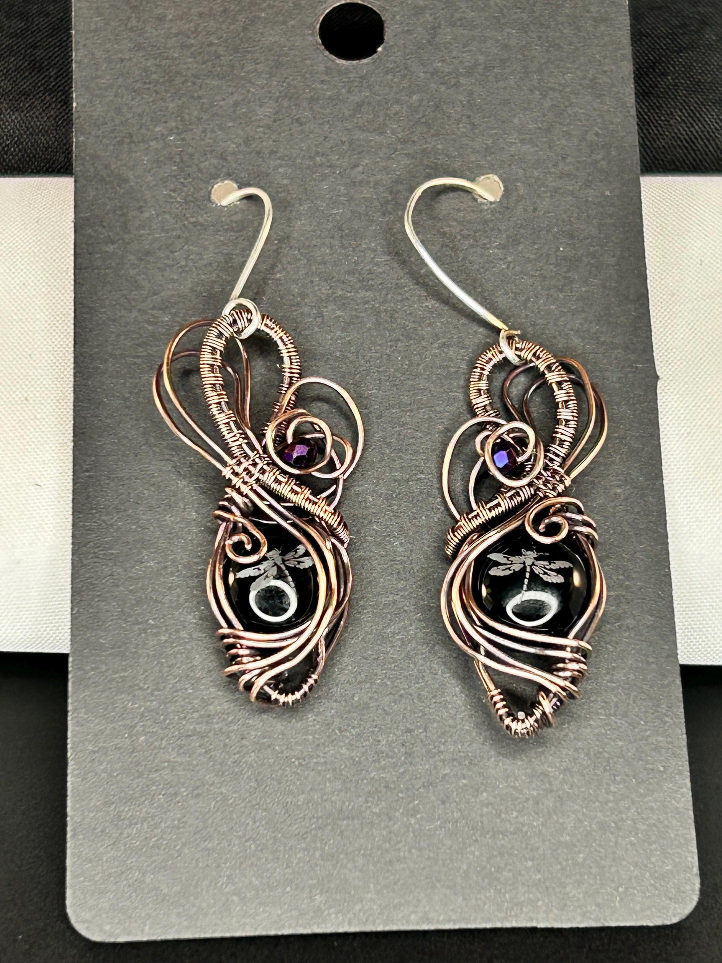 Copper Dragonfly Earrings