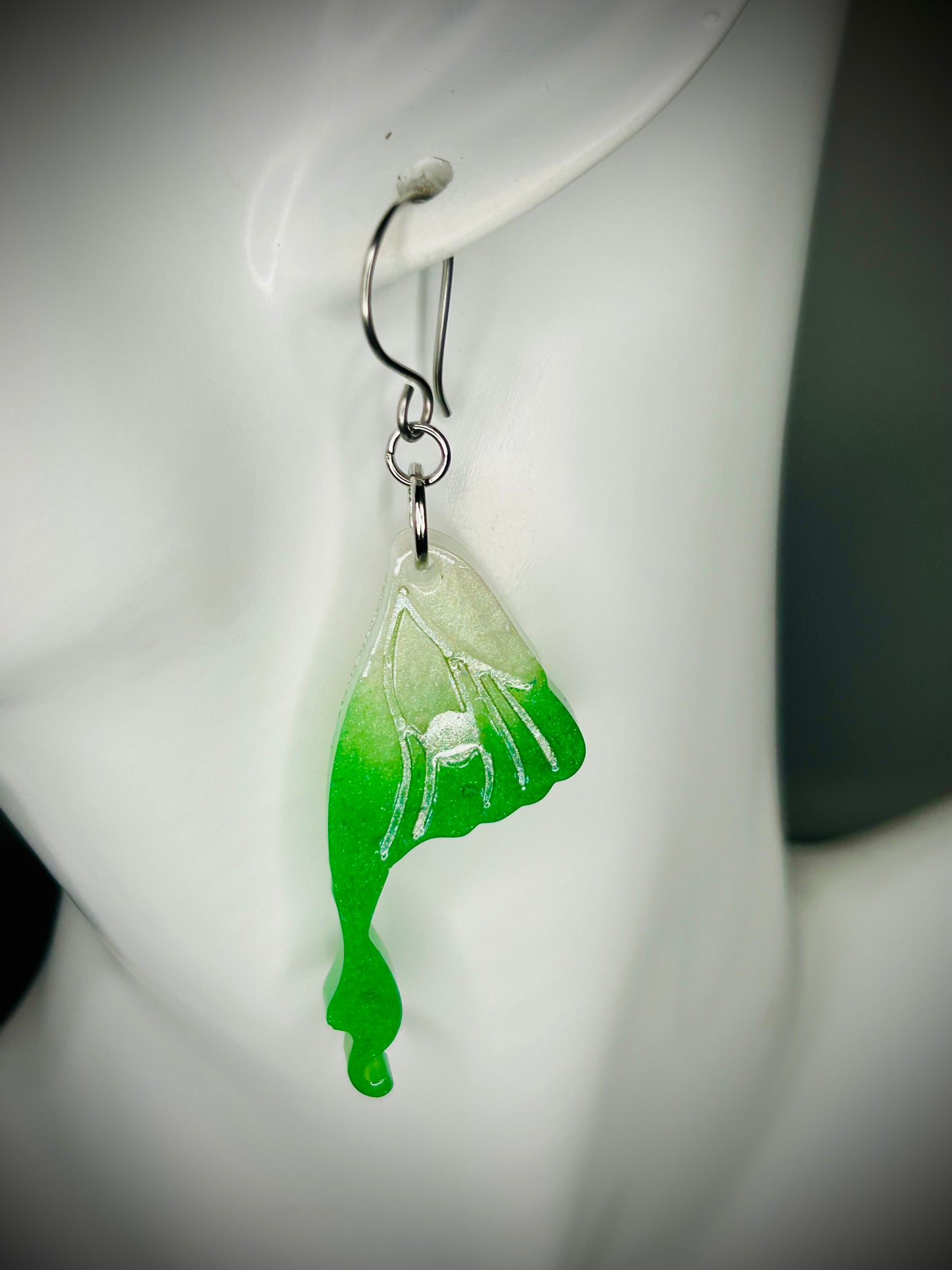 Resin Luna Moth Wing Earrings