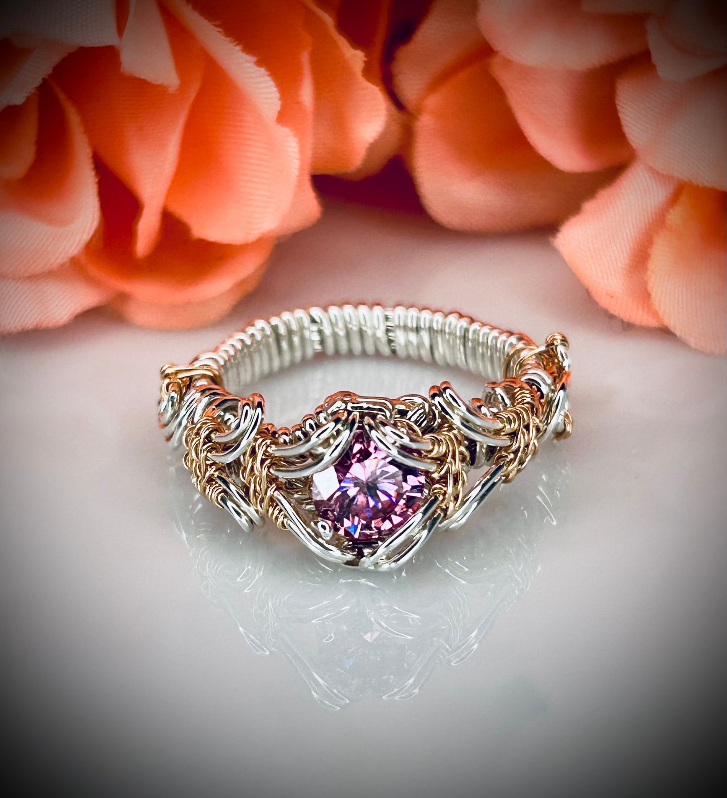 SS/RG Moissonite Ring