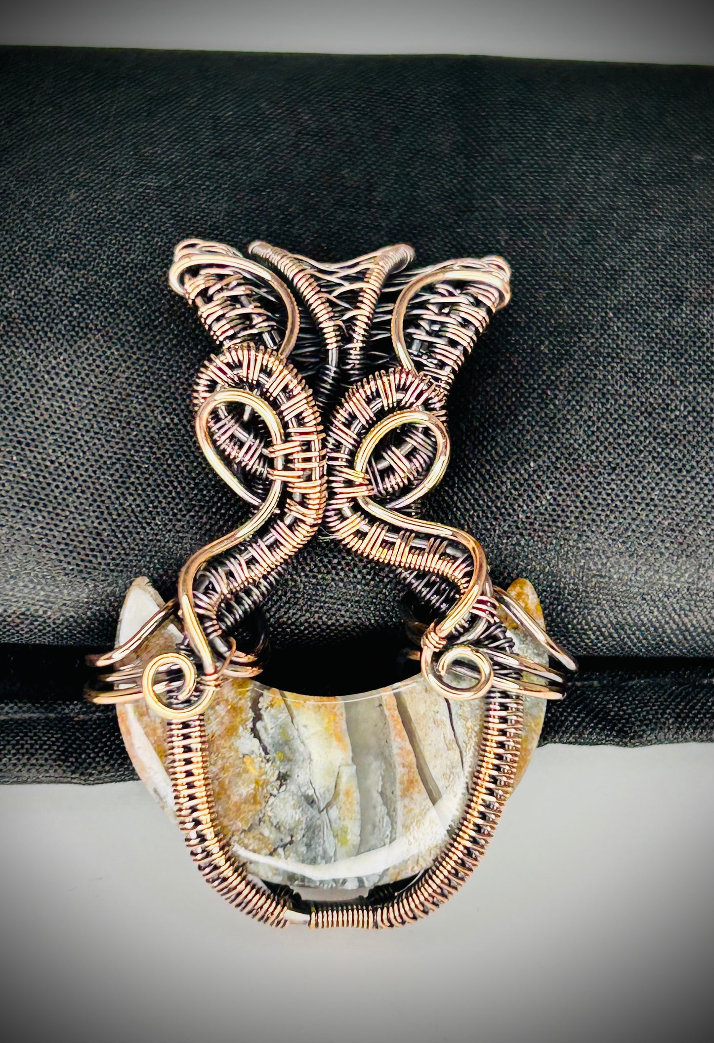 Copper Petrified Wood Pendant