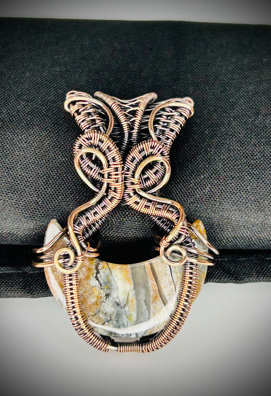 Copper Petrified Wood Pendant