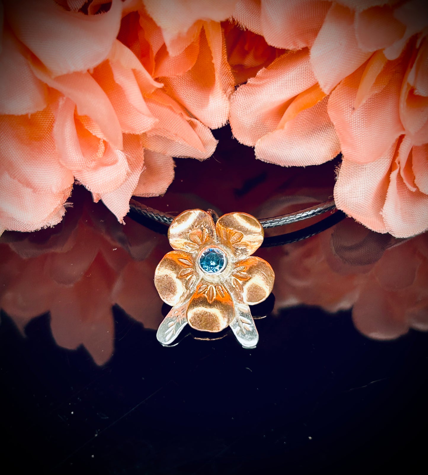 Copper/Silver Blossom Pendants