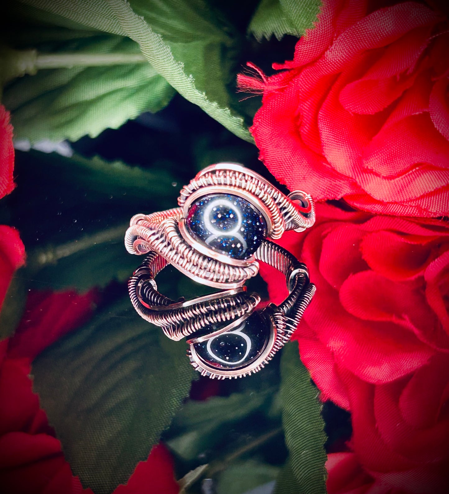 Blue Goldstone Ring Size 8.5
