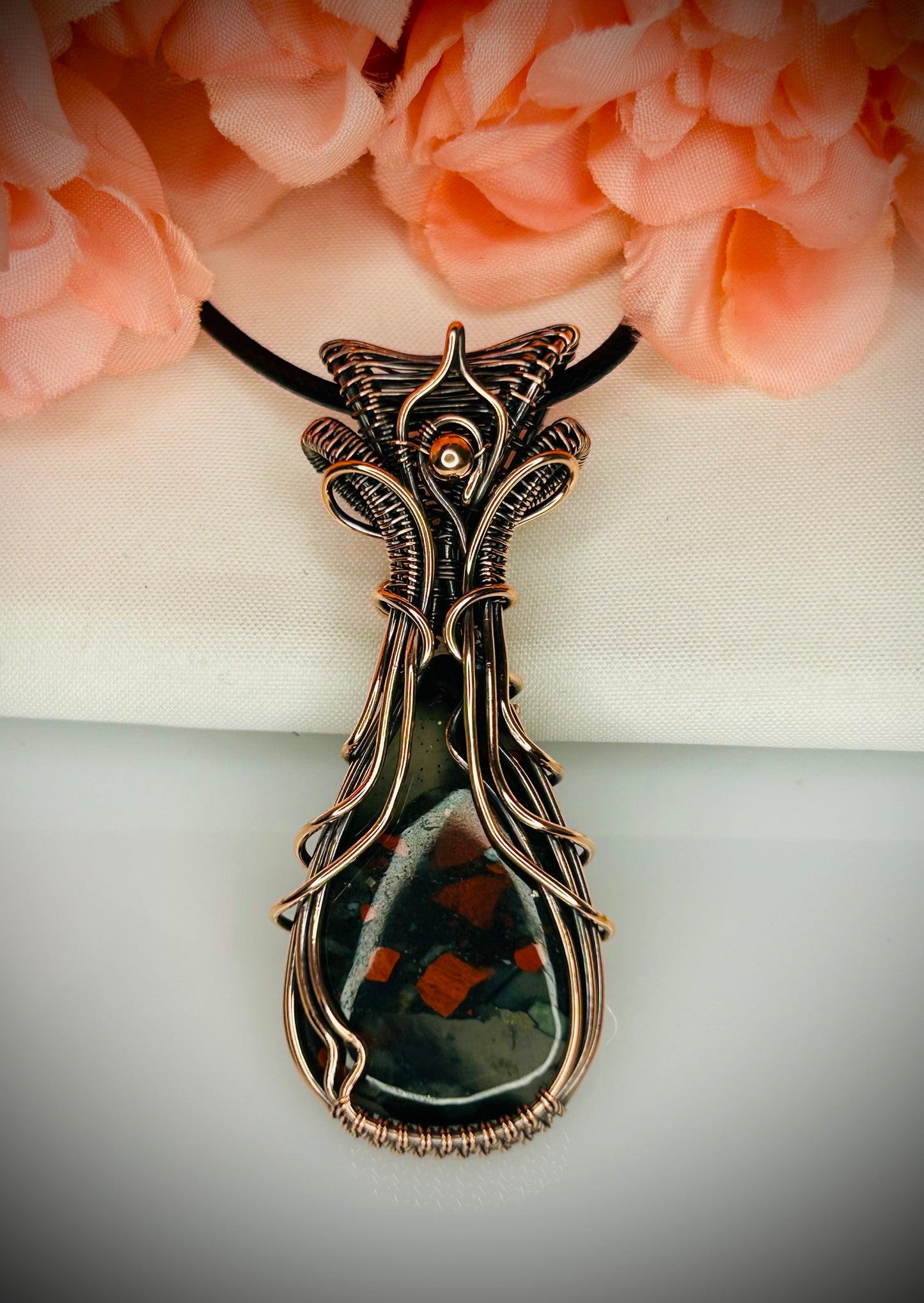 Copper African Bloodstone Pendant