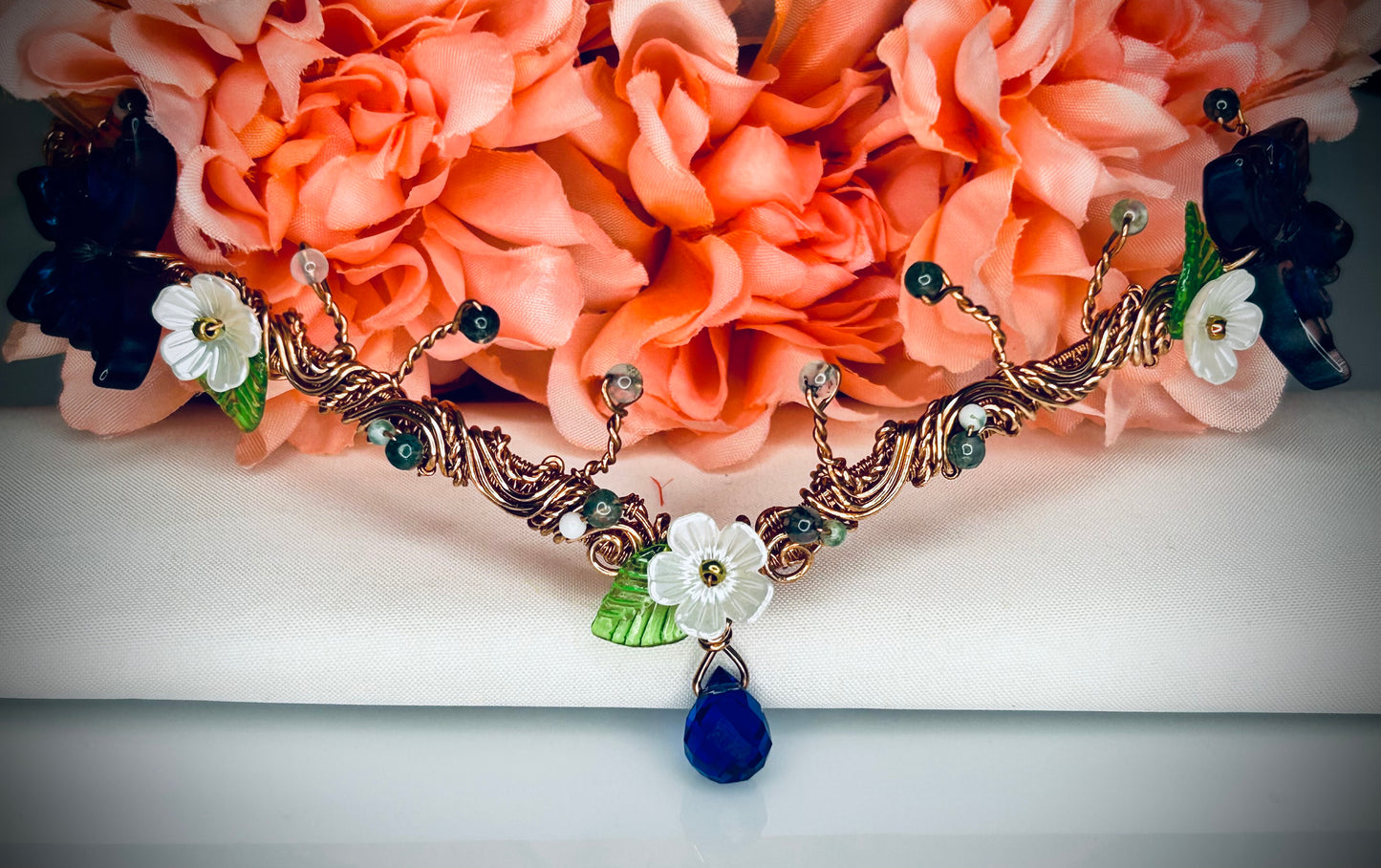 Butterfly and Moonstone Tiara and Earring Set