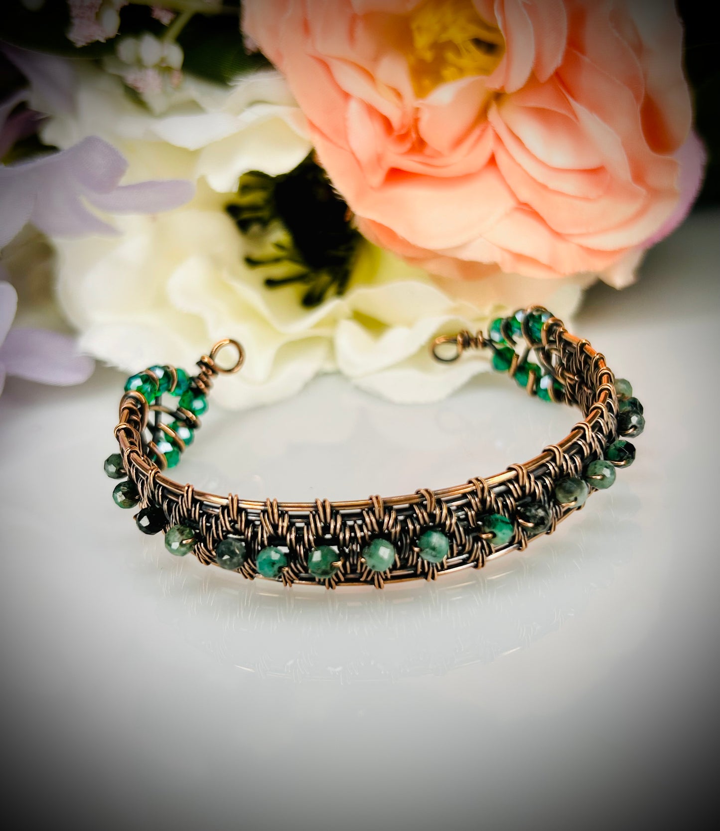 Copper Emerald Bracelet