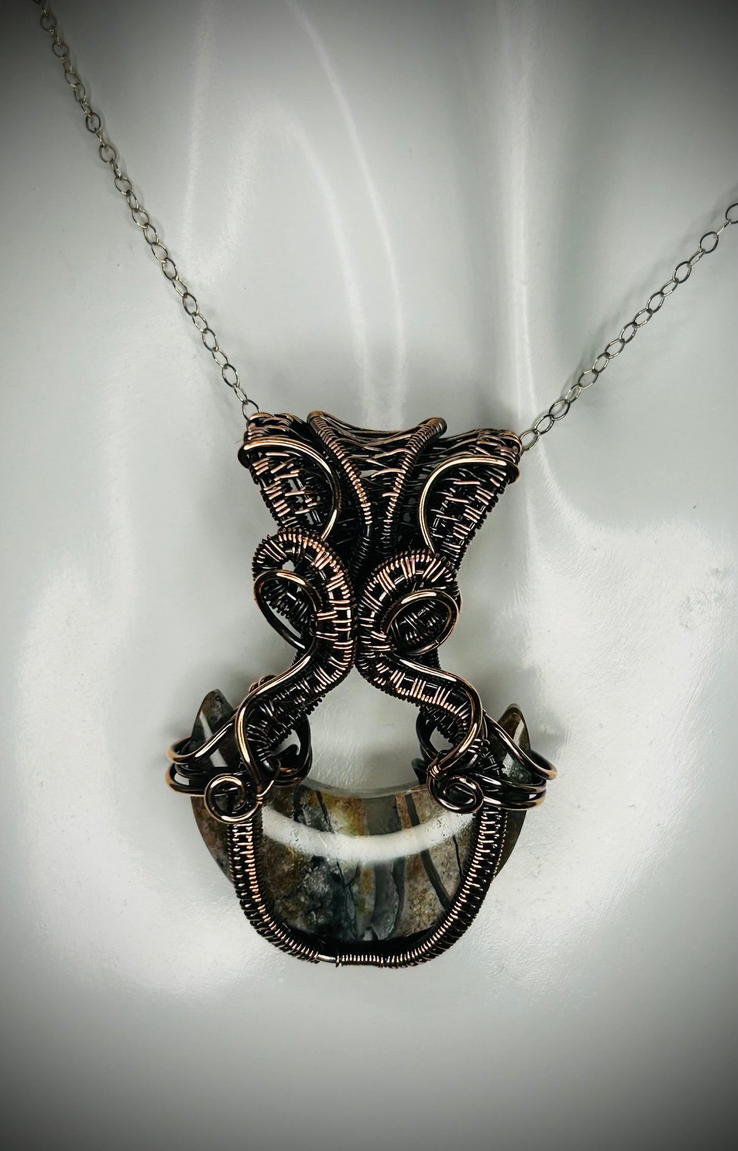 Copper Petrified Wood Pendant