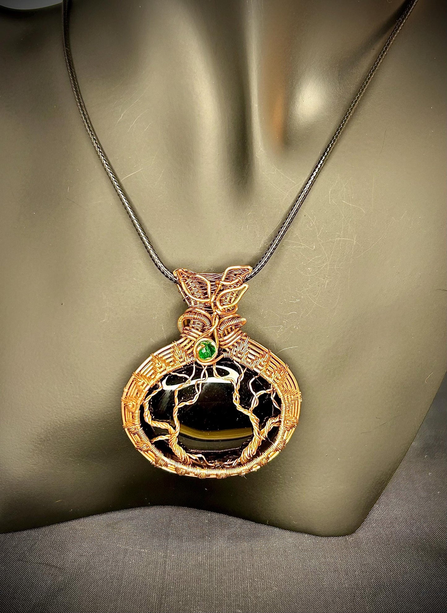 Copper Black Onyx TOL Pendant