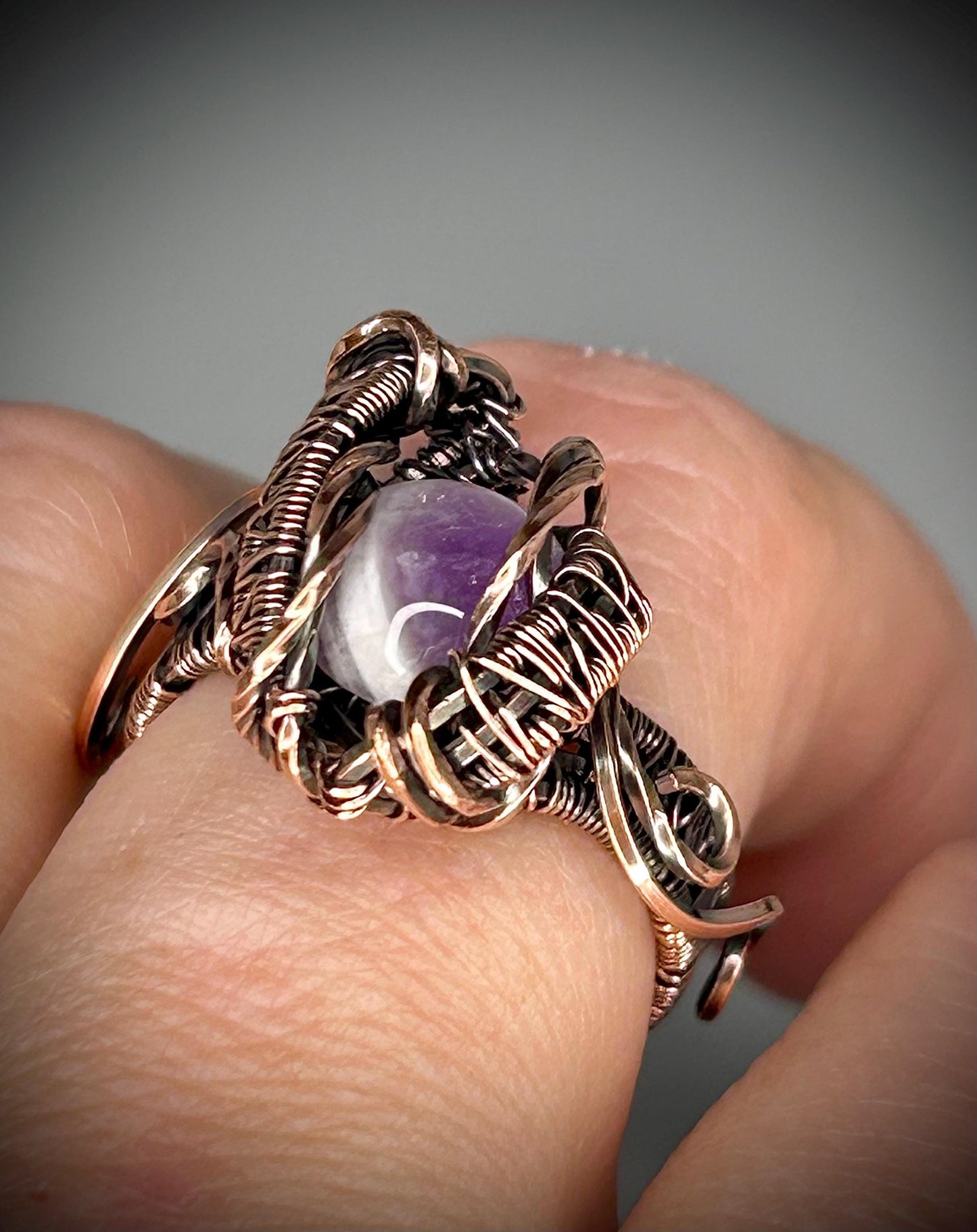 Copper Amethyst Ring