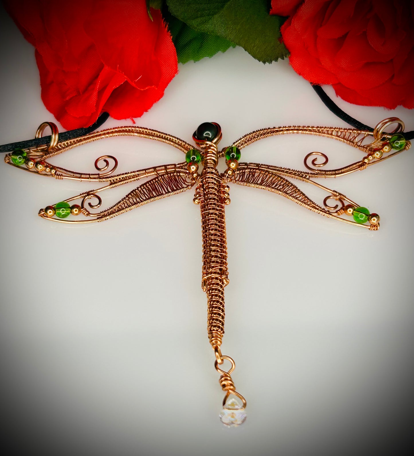 Rainbow Obsidian Dragonfly Pendant