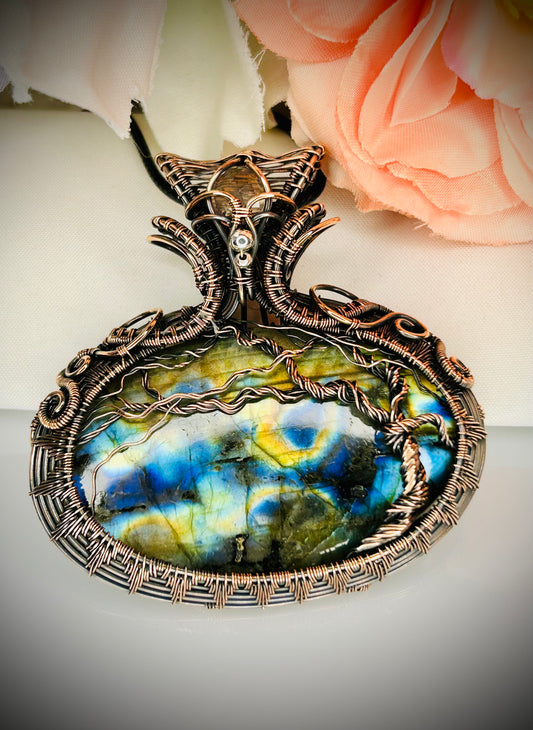 Labradorite & Rose Quartz TOL Pendant