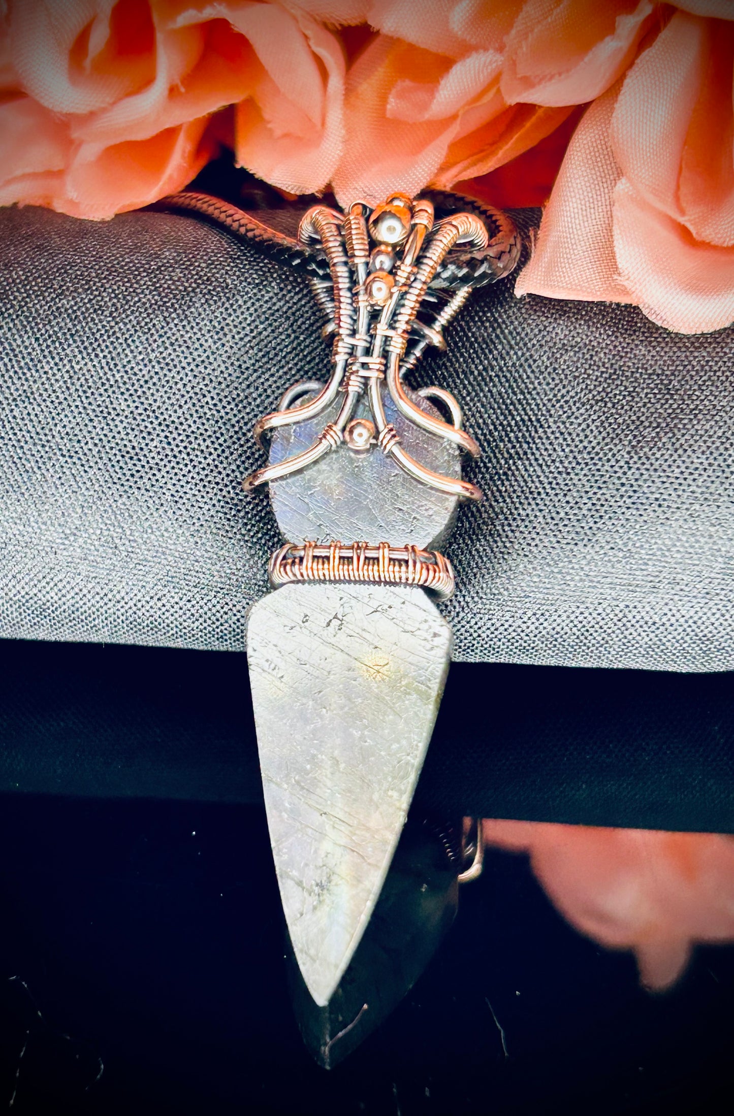 Copper Labradorite Kunai Reversible Pendant