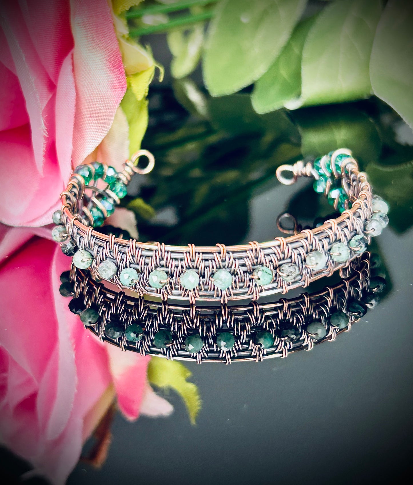 Copper Emerald Bracelet