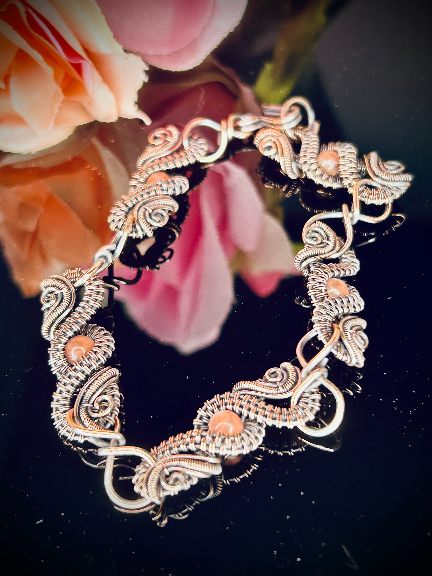 Copper Beaded Link Bracelet