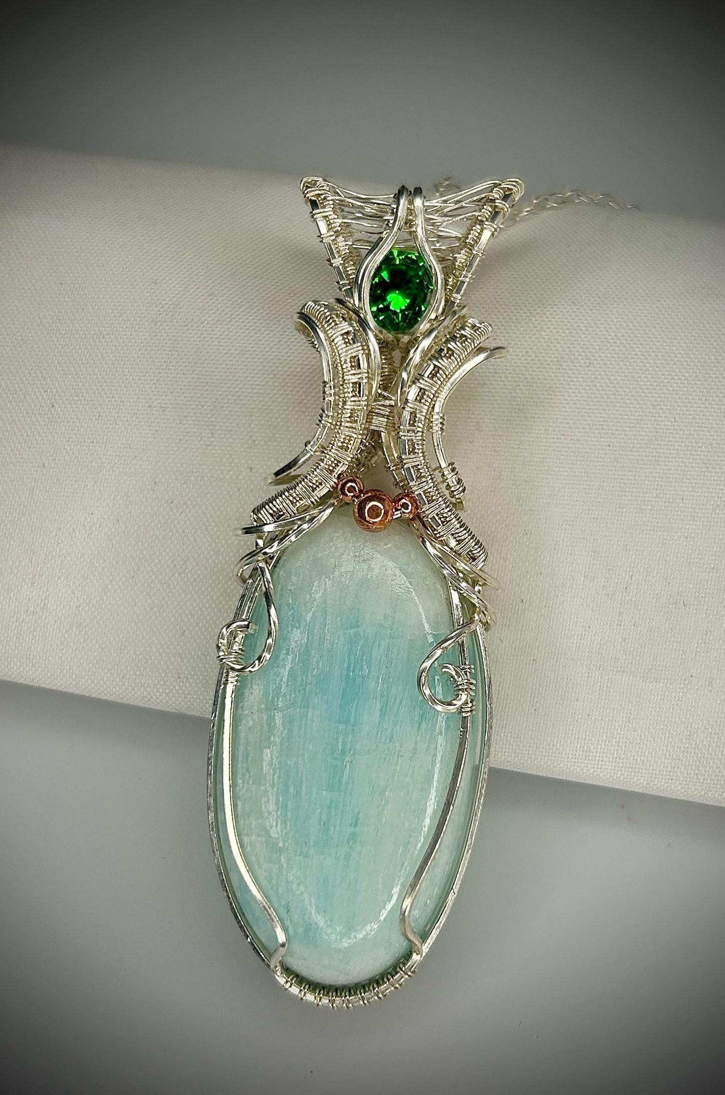 Silver Blue Aragonite Pendant