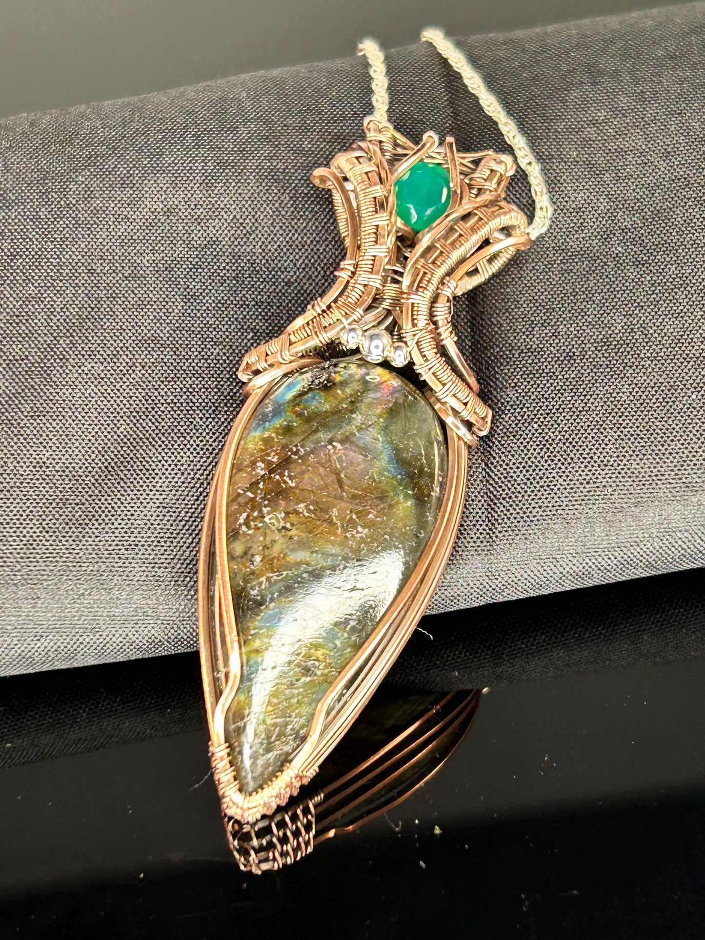 Copper Labradorite Pendant
