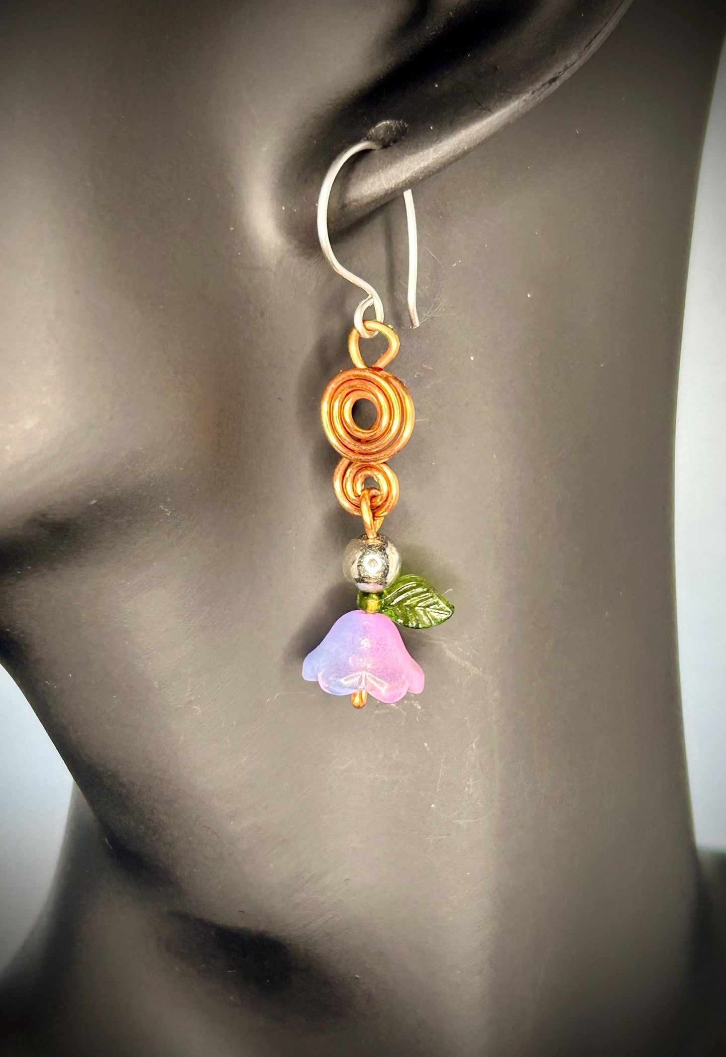 Copper Flower Earrings