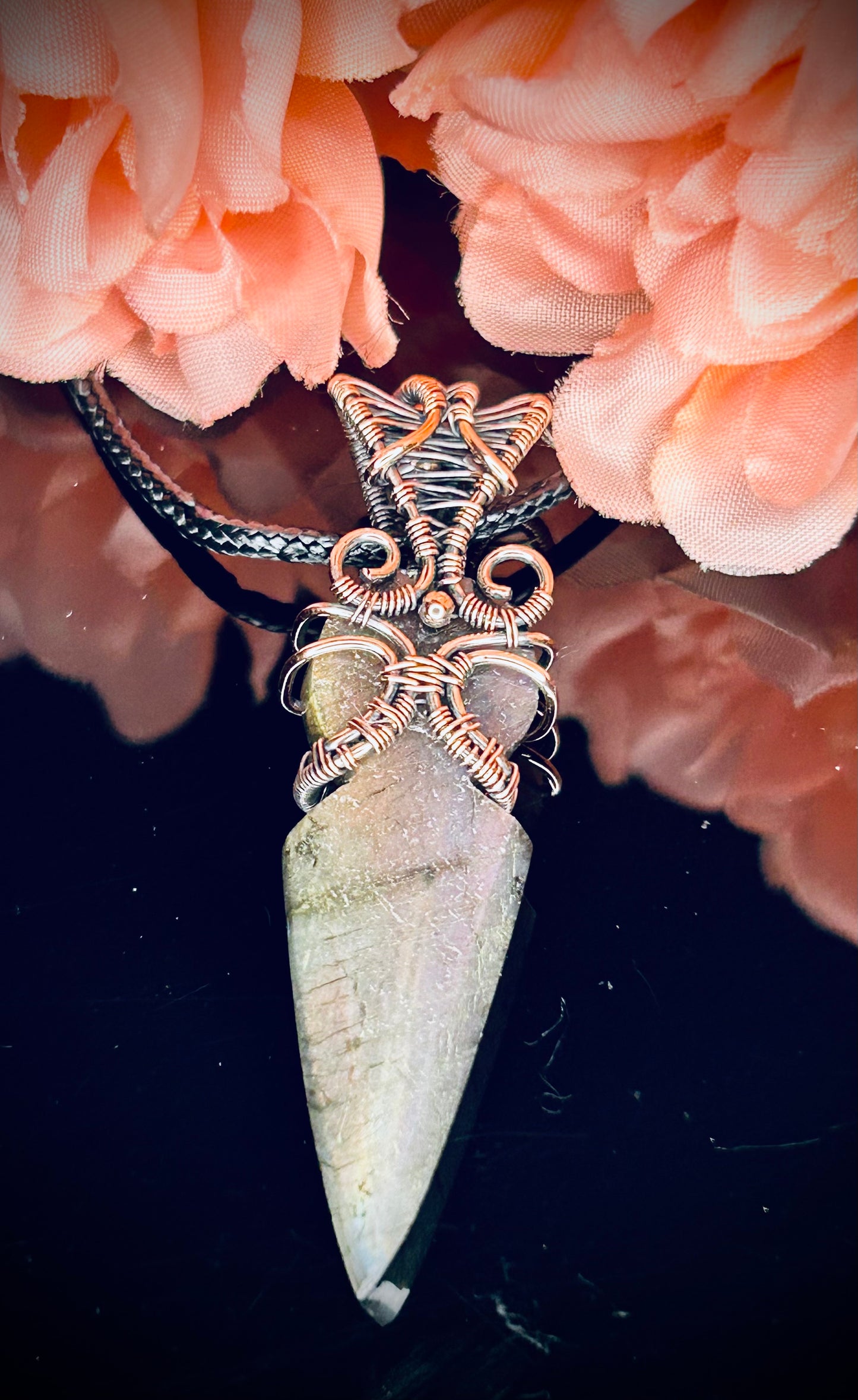 Copper Labradorite Kunai Reversible Pendant