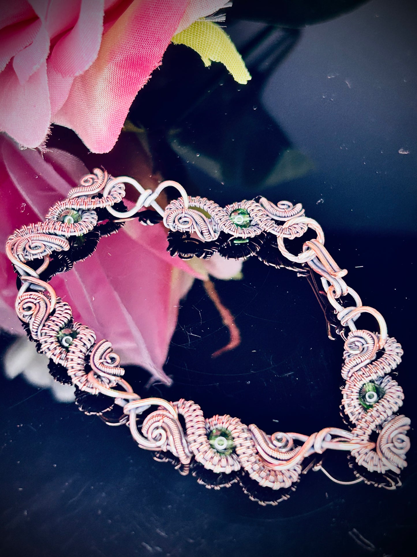 Copper Beaded Link Bracelet