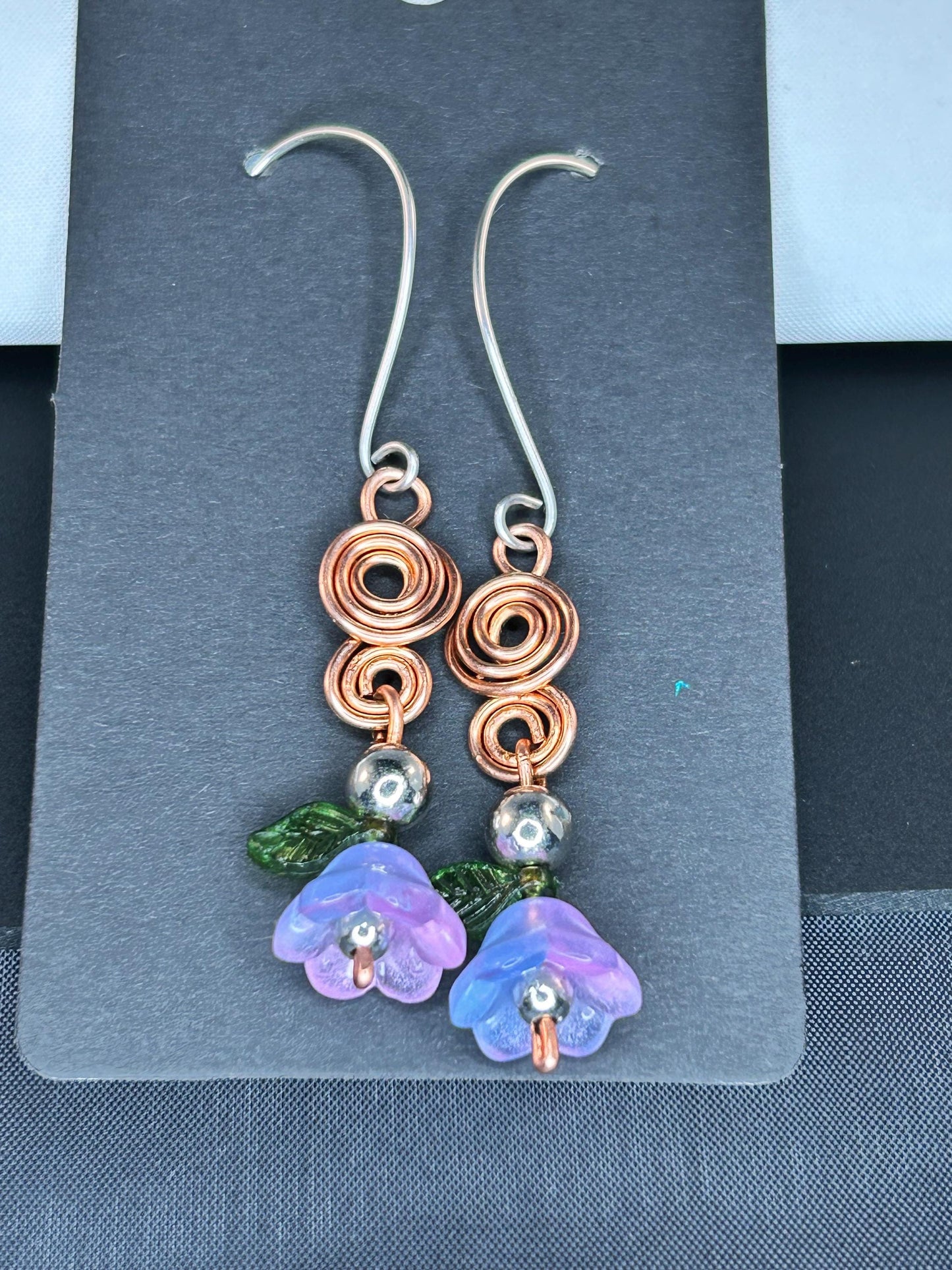 Copper Flower Earrings