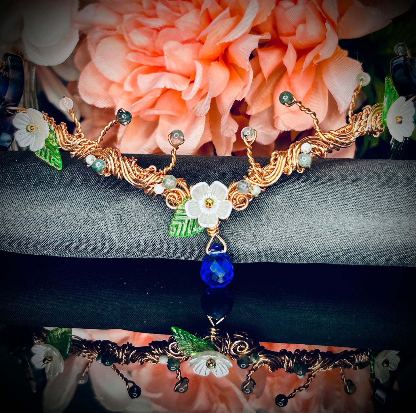 Butterfly and Moonstone Tiara and Earring Set