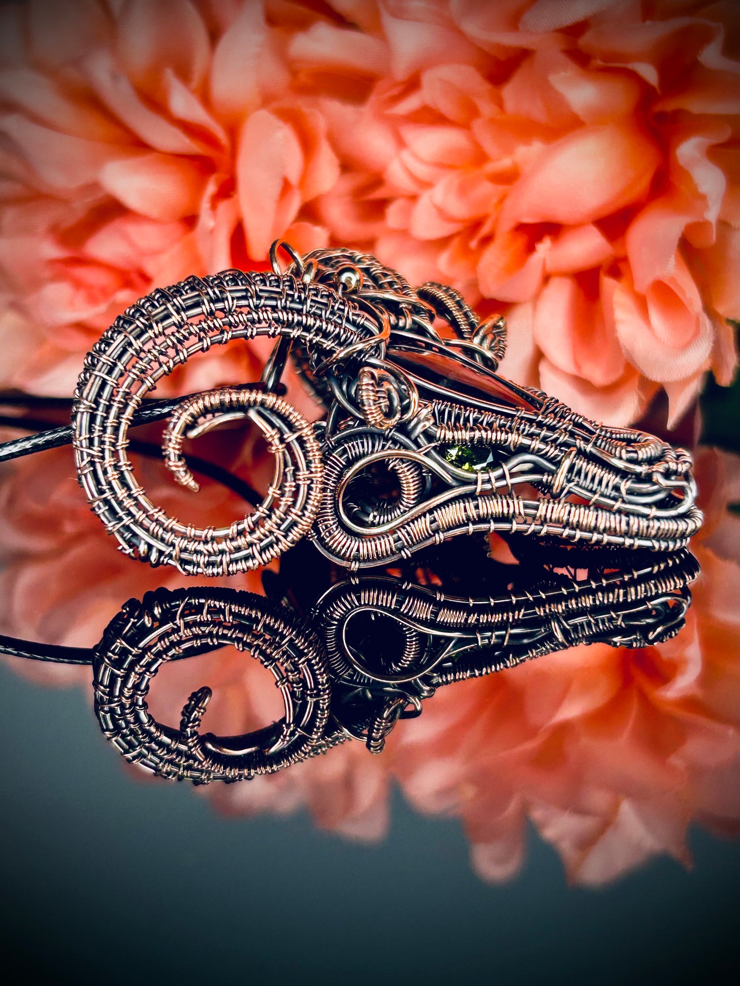 Iolite Sunstone 3D Rams Head Pendant