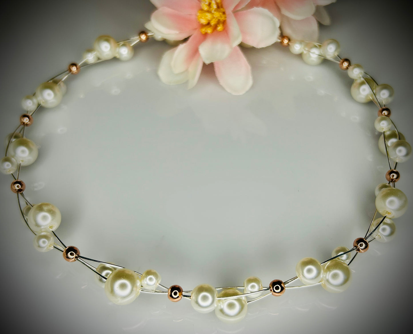 Pearl Choker, Bracelet, & Earring Set