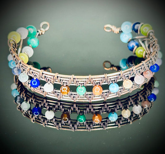 Copper Cat’s Eye Diamond Weave Bracelet