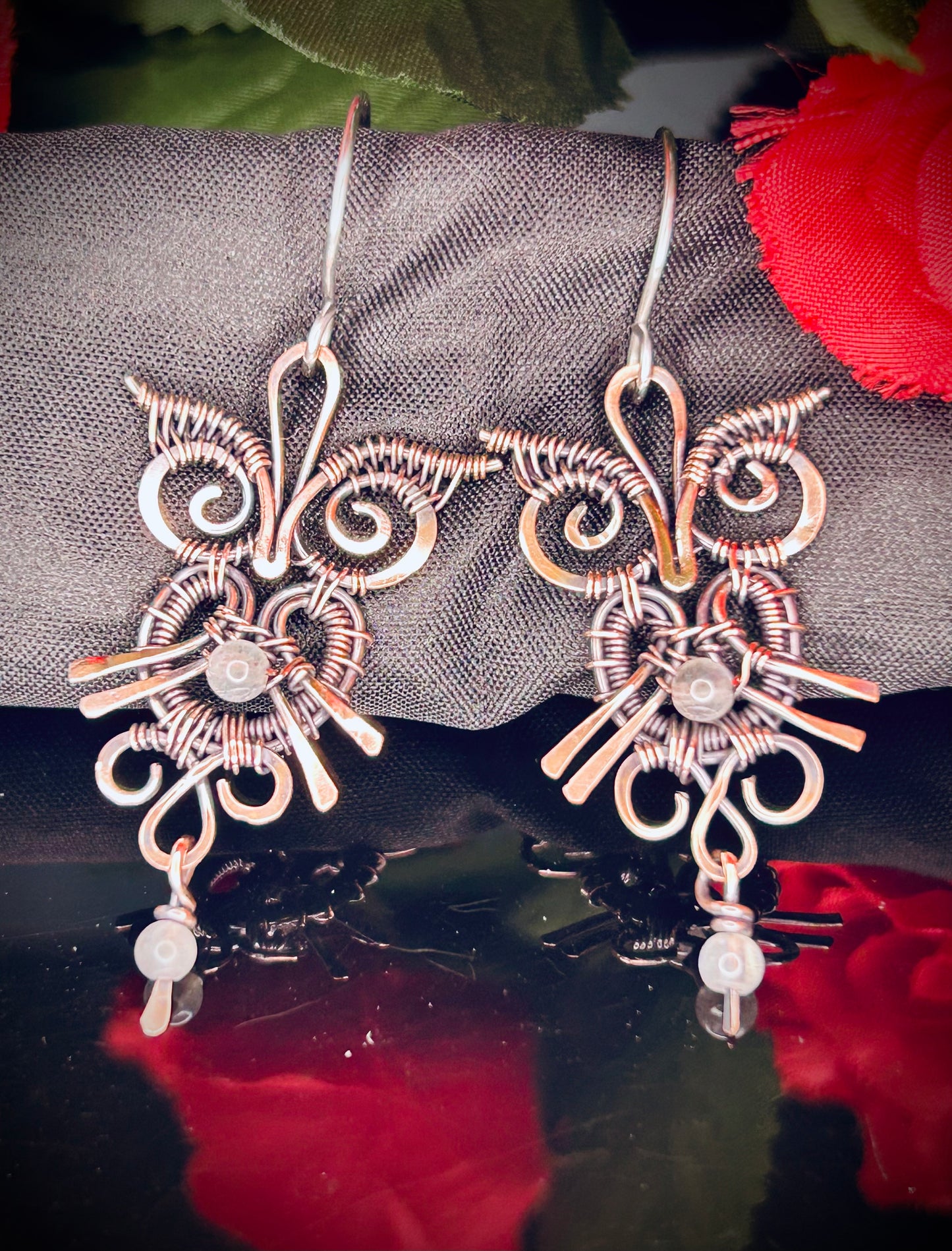 Labradorite Owl Earrings