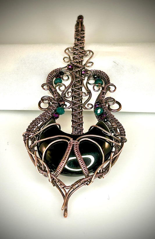 Copper Guitar Pendant