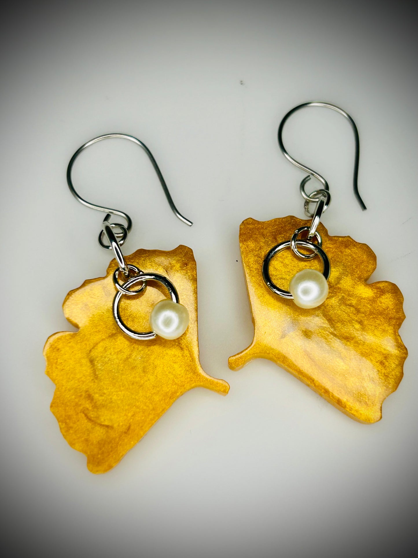 Resin Ginkgo Leaf Earrings