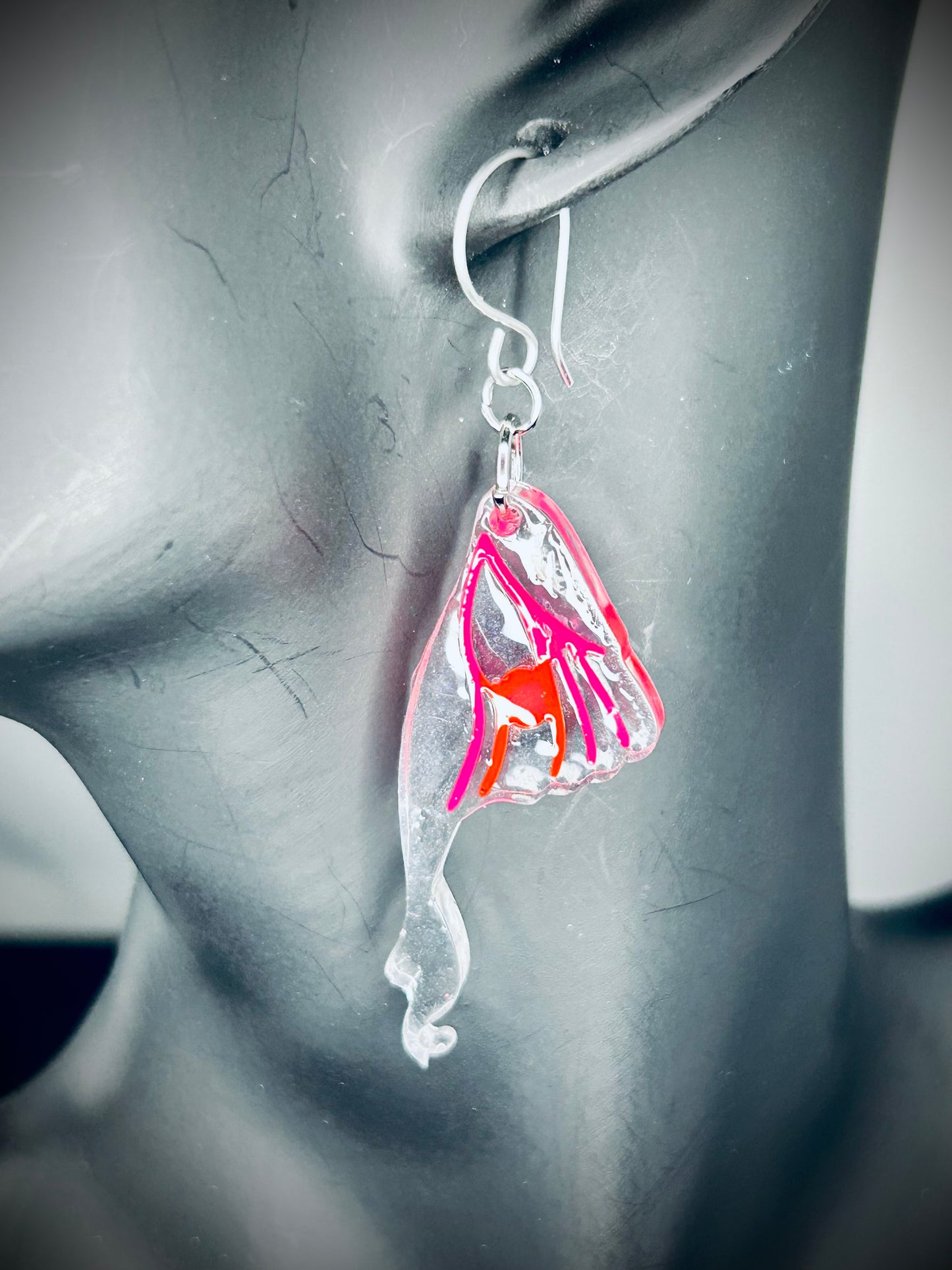 Resin Luna Moth Wing Earrings