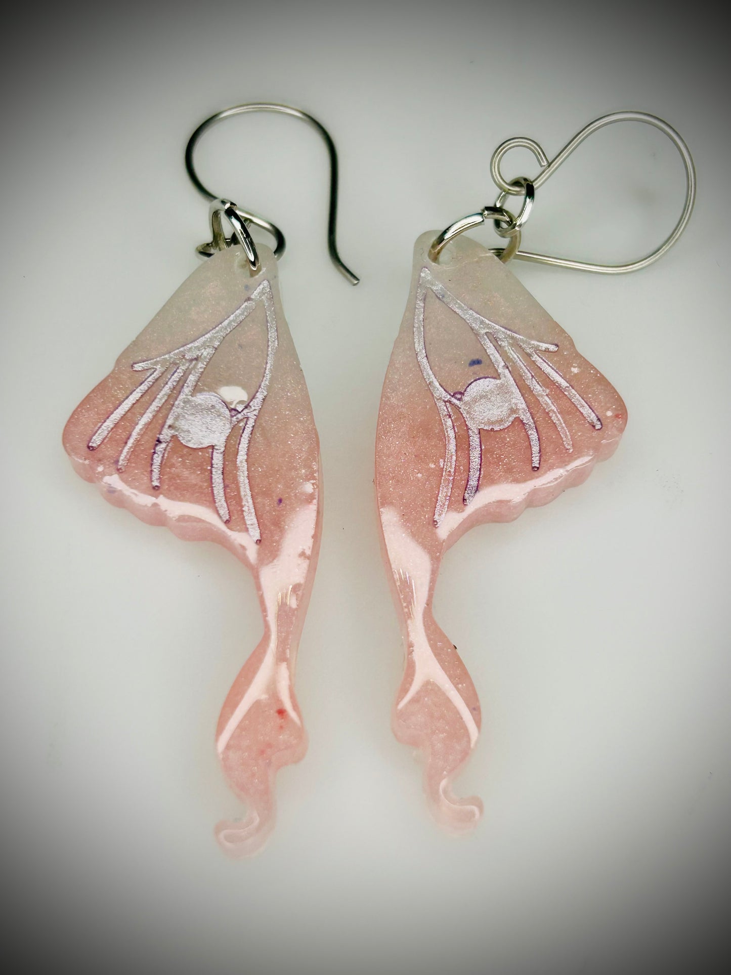 Resin Luna Moth Wing Earrings