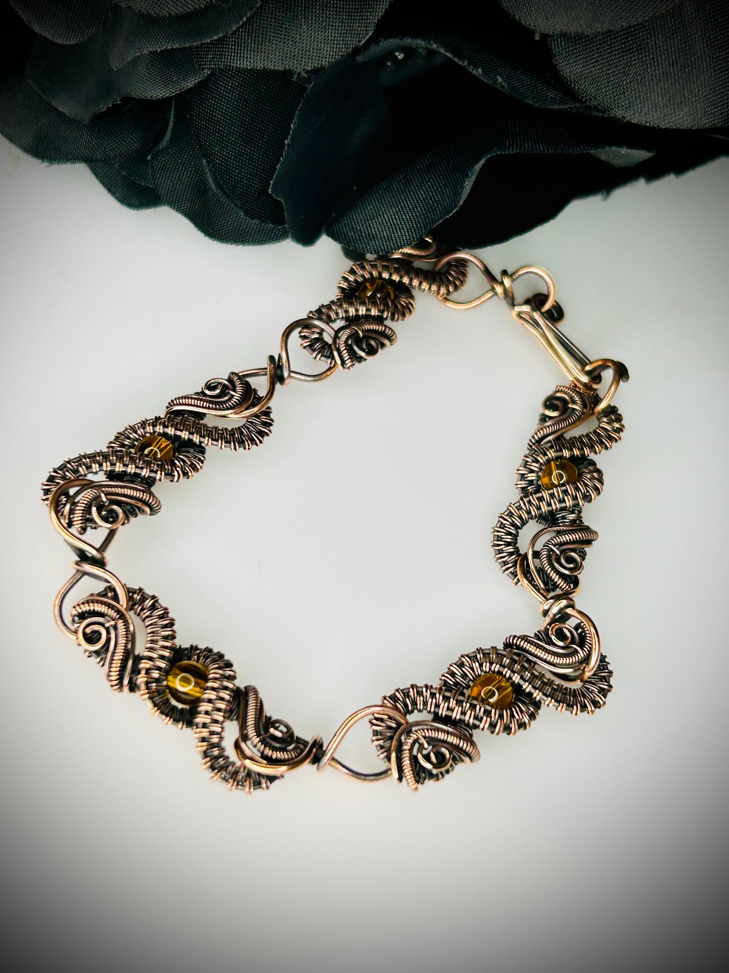 Copper Beaded Link Bracelet