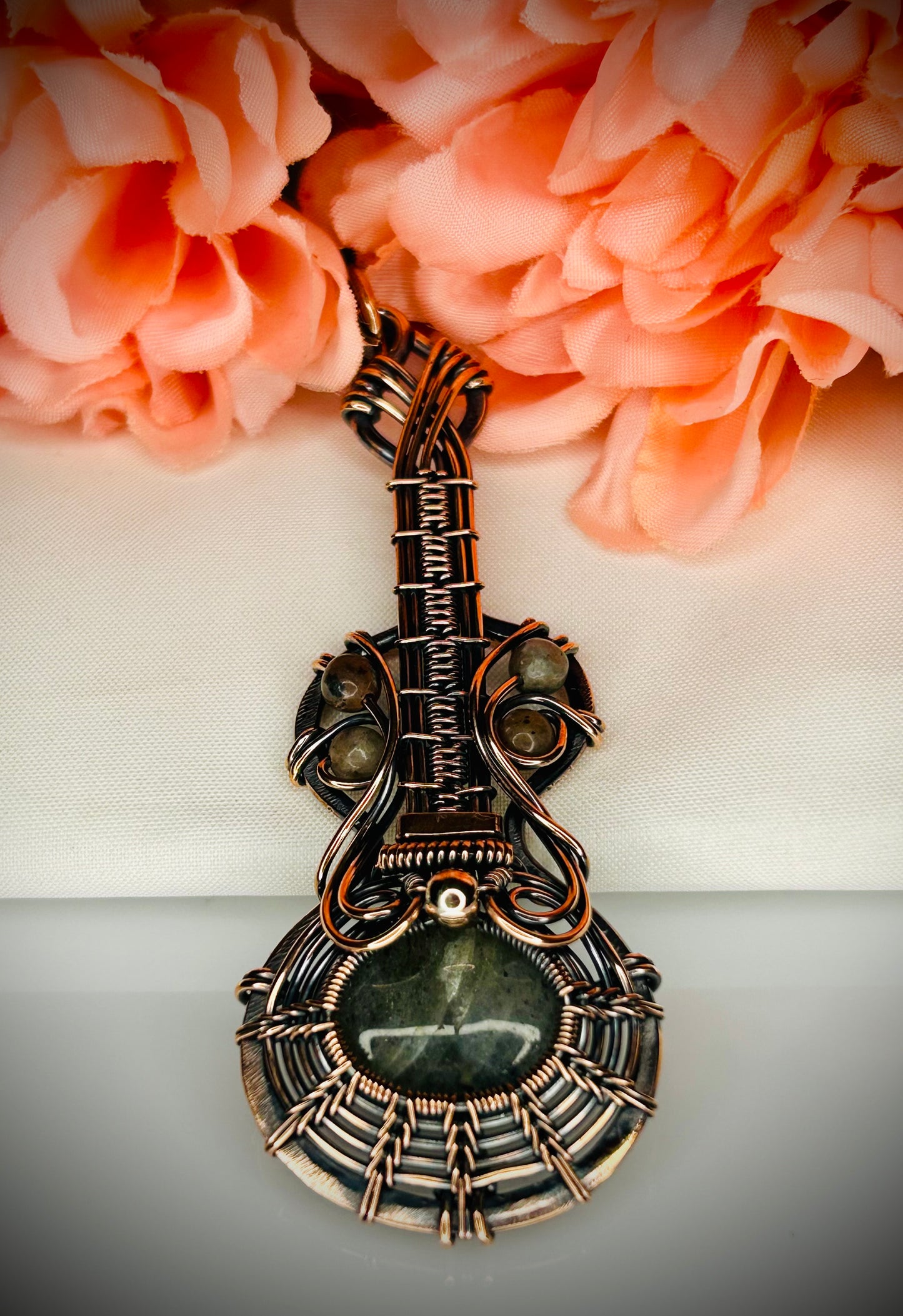 Copper Guitar Pendant