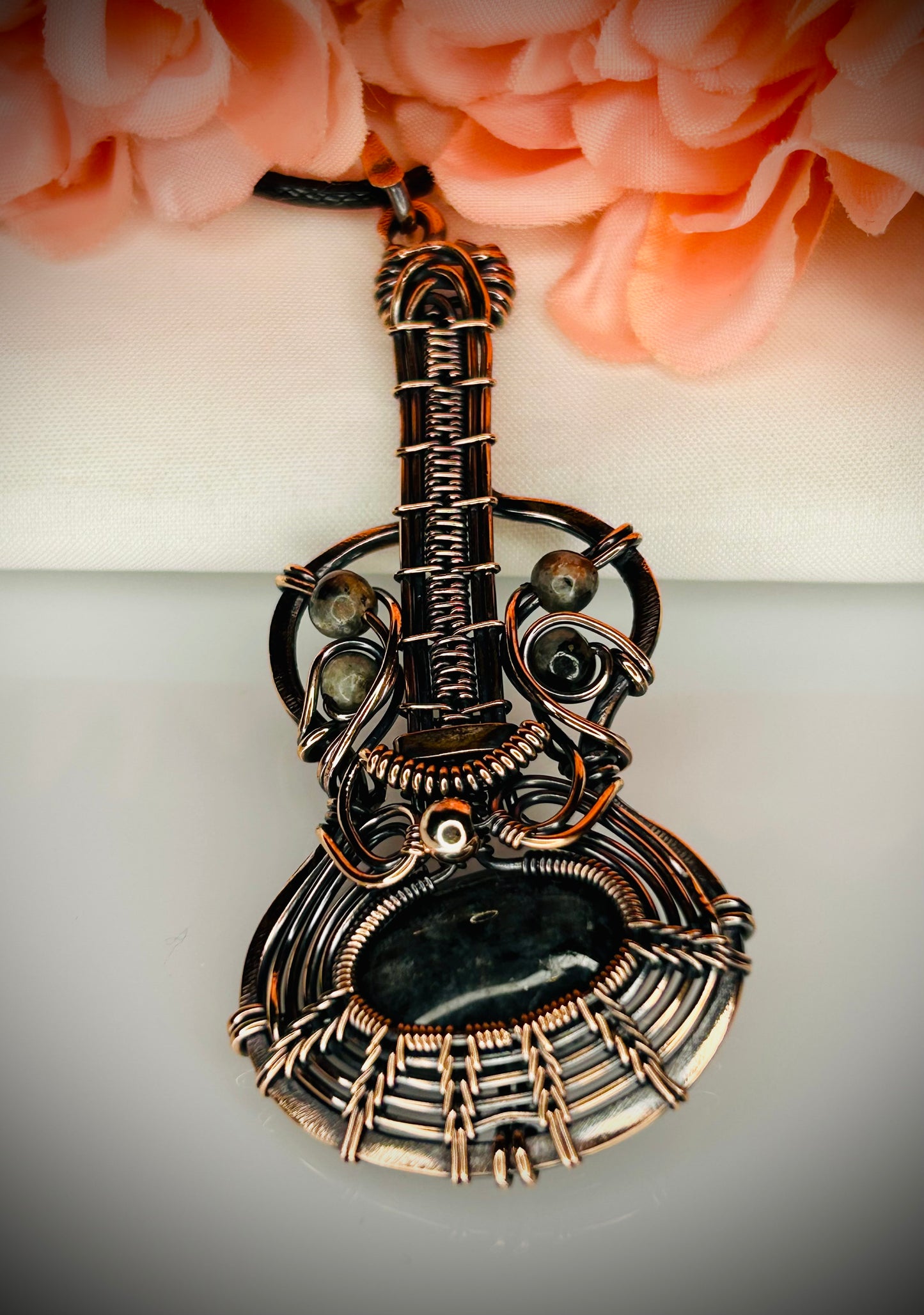 Copper Guitar Pendant