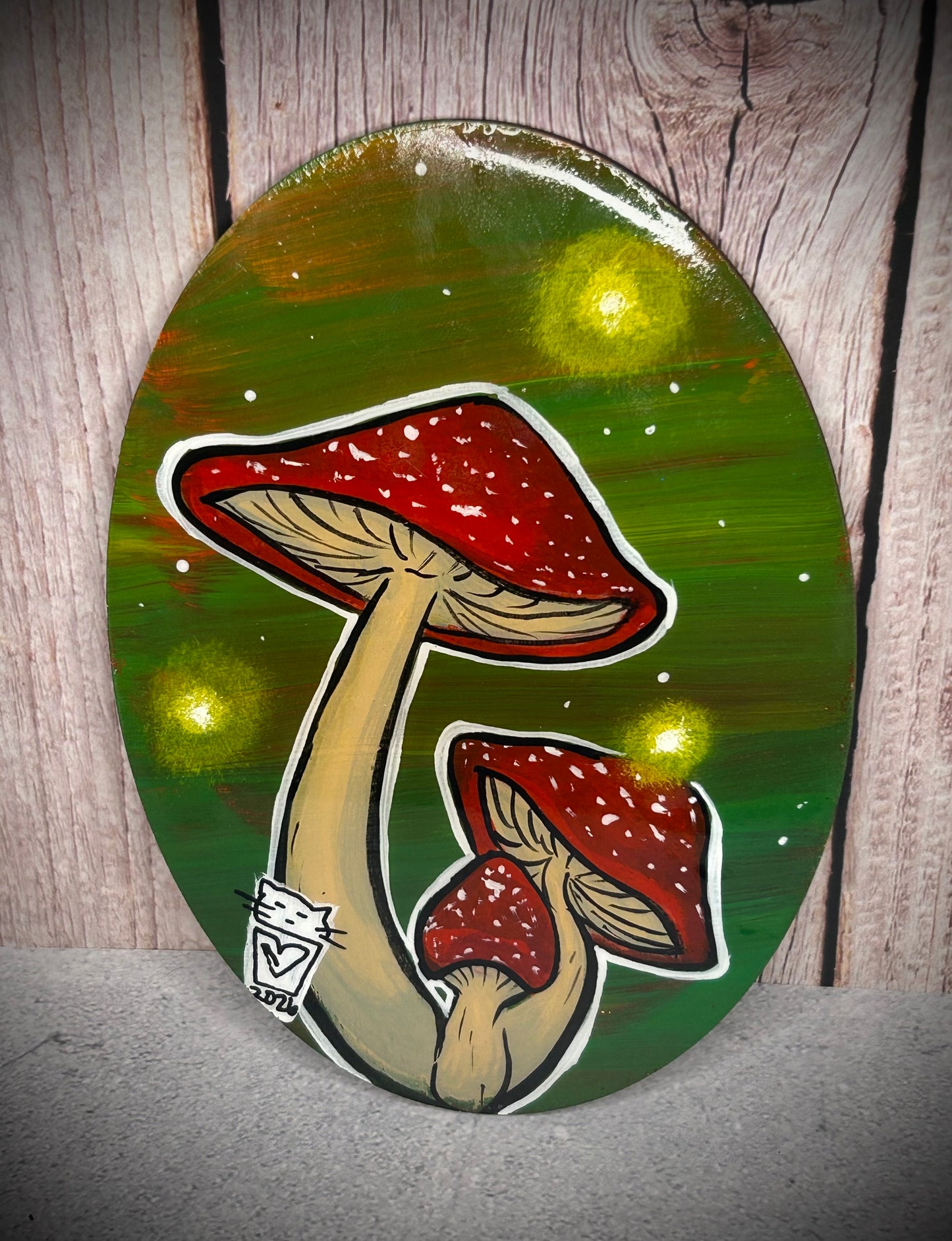 Red Mushroom Painting