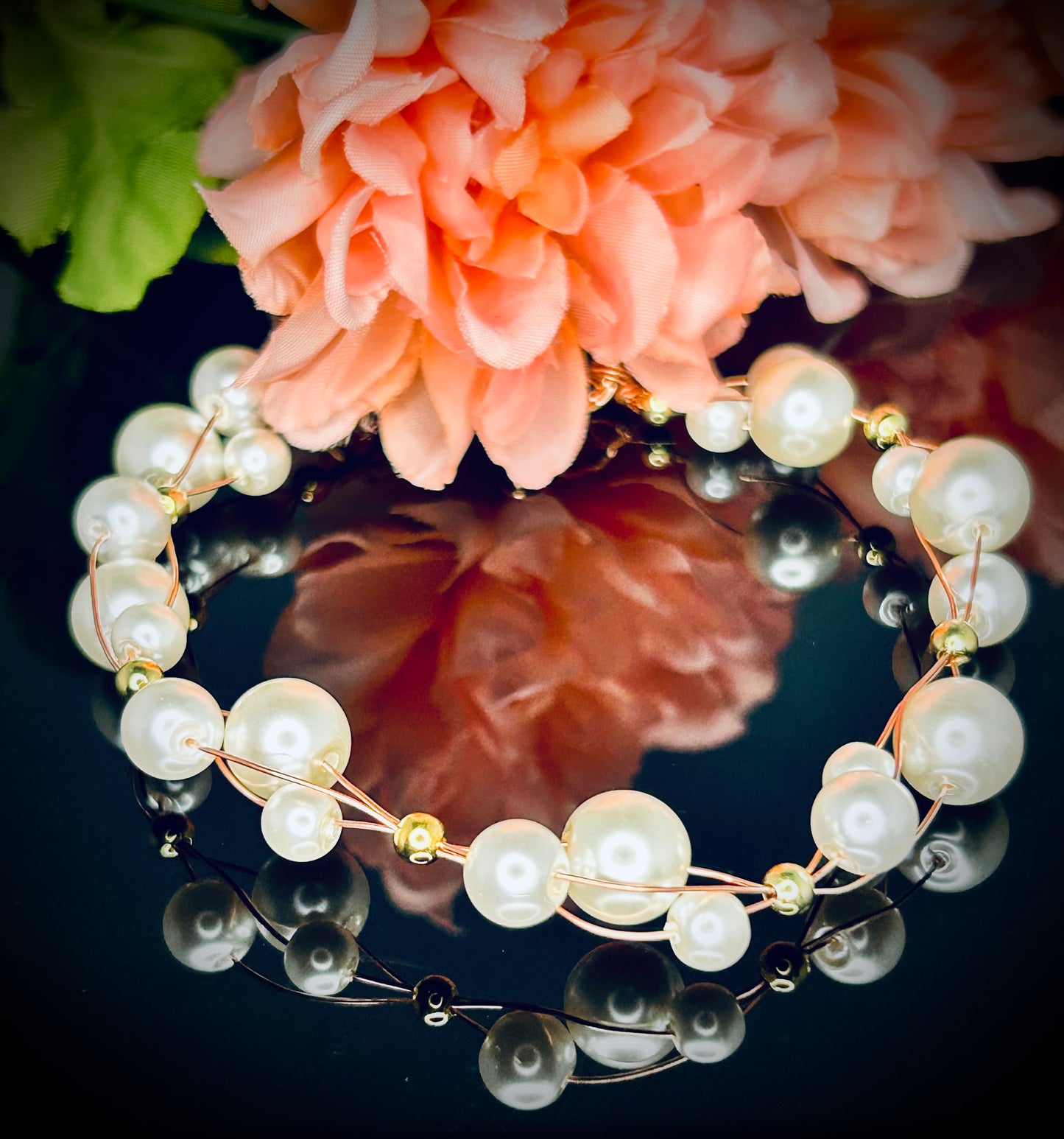 Pearl Choker, Bracelet, & Earring Set