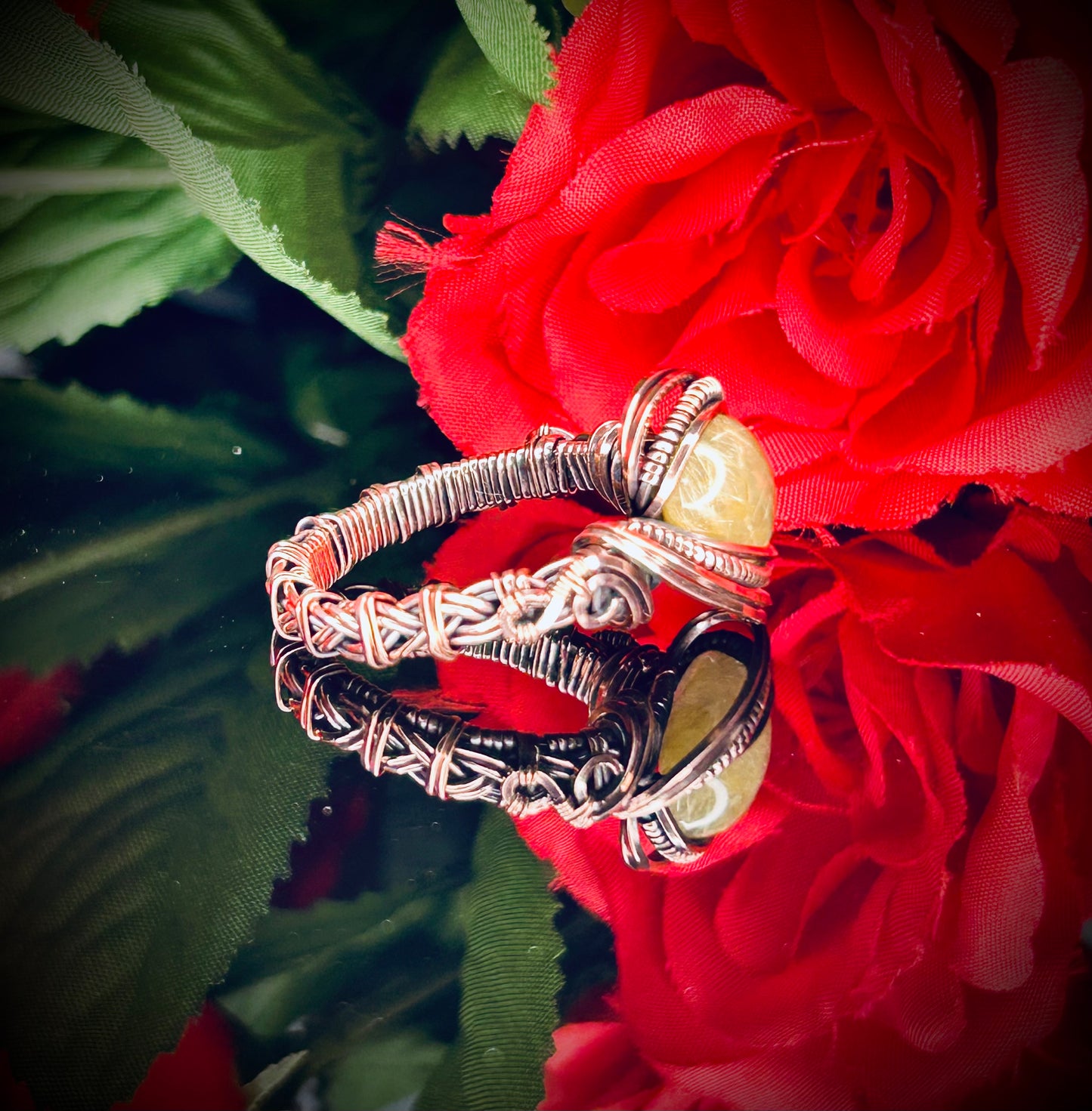 Golden Rutile Quartz Ring Size 9.5