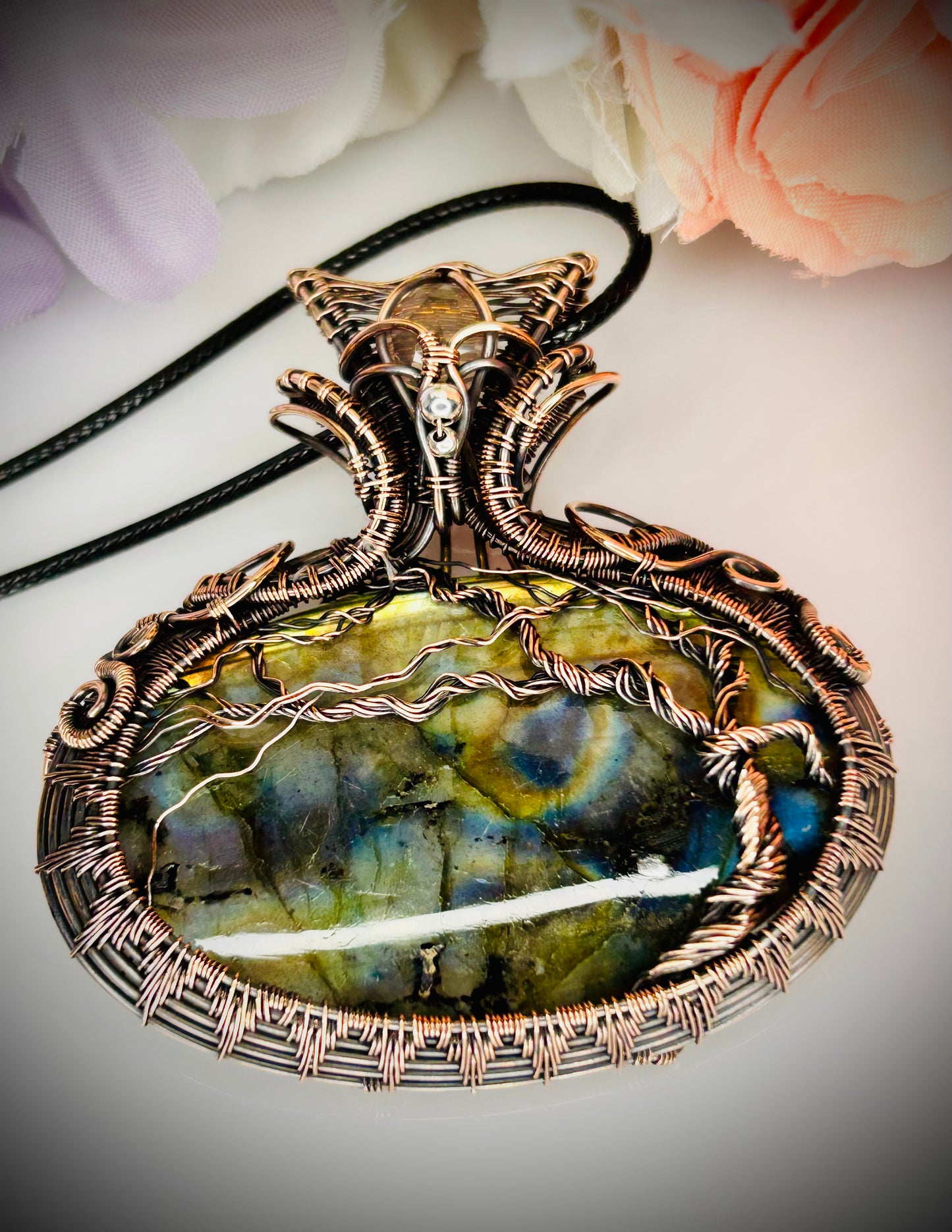Labradorite & Rose Quartz TOL Pendant