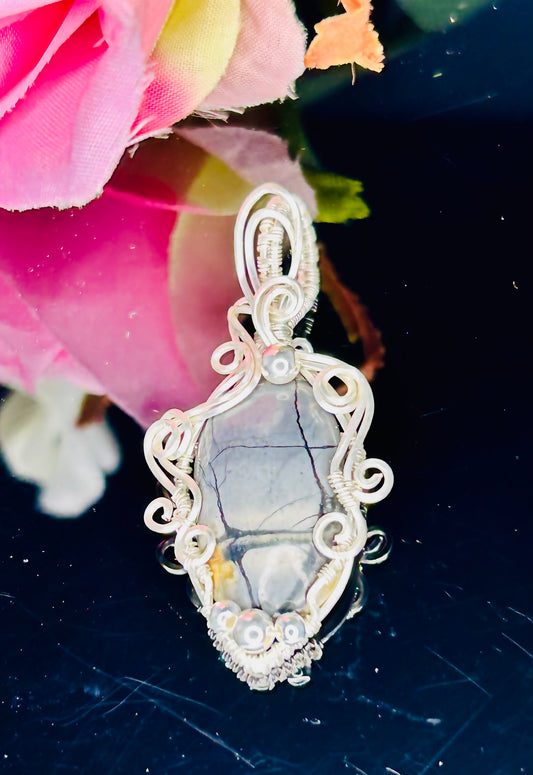Silver Picasso Jasper Pendant