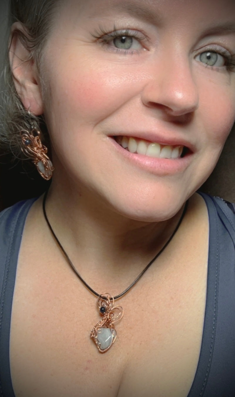 Heart Pendant and Earring set