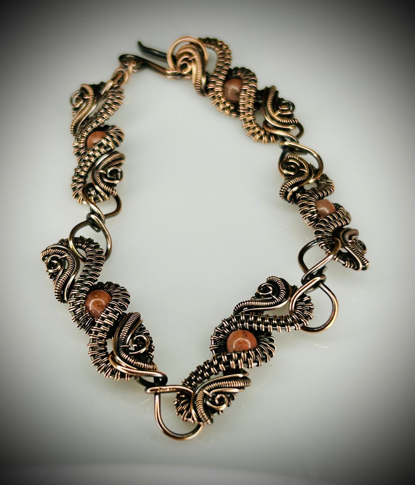 Copper Beaded Link Bracelet