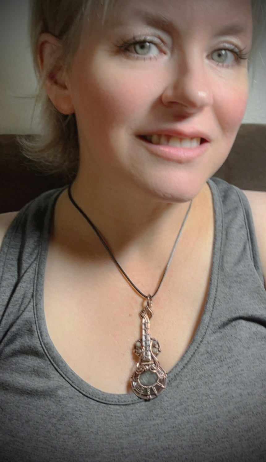 Copper Guitar Pendant